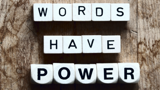 "Words Have Power" spelt with tiles